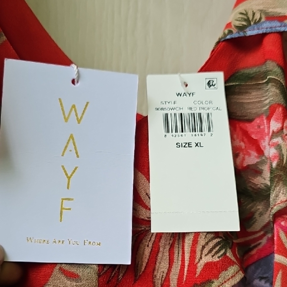 Wayf Red Floral Ruffle Blouse - Picture 3 of 10